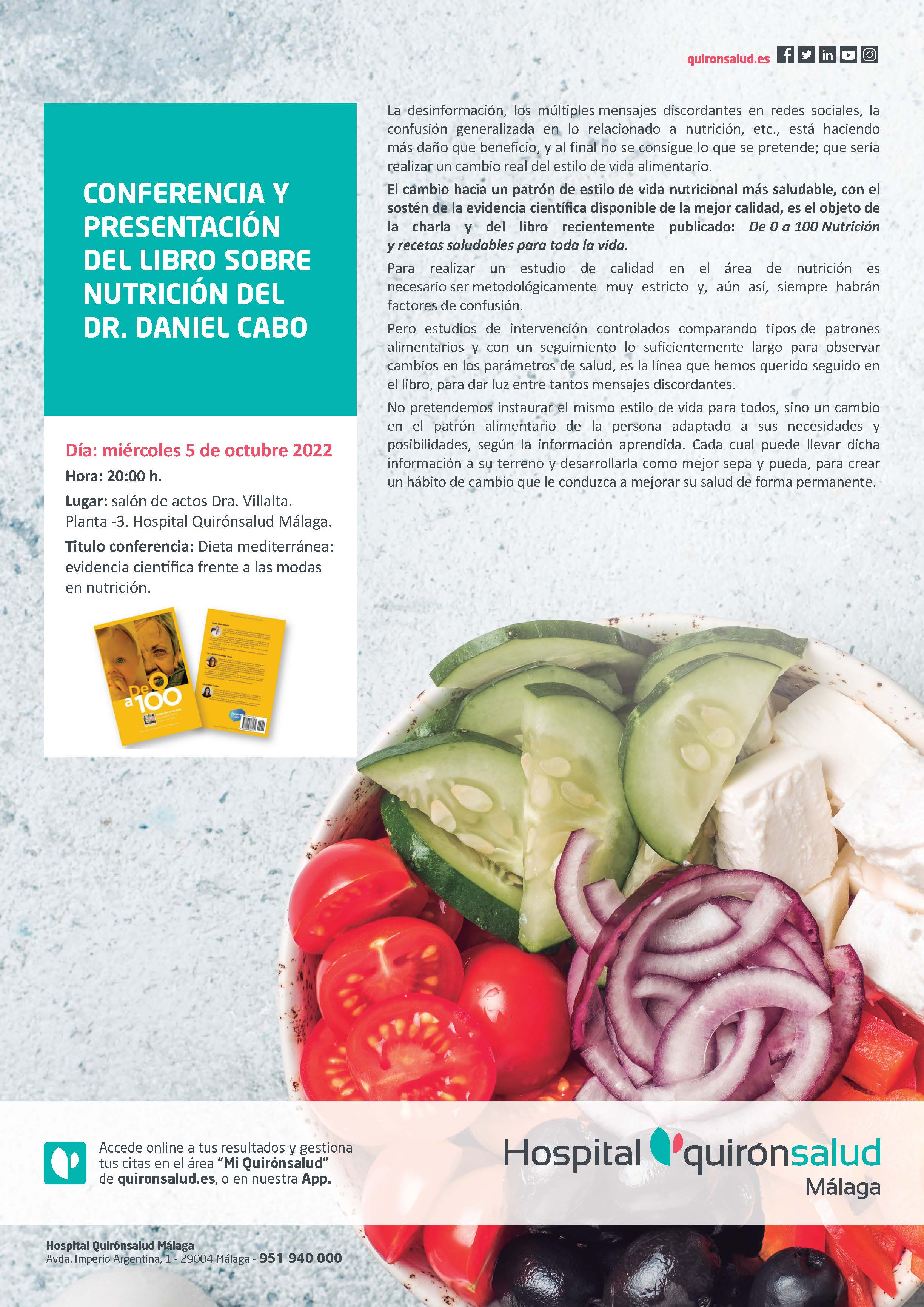 Quirónsalud Málaga presenta un libro de recetas de evidencia científica  frente a las modas en nutrición | Quirónsalud
